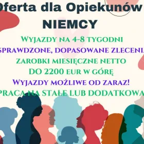 Praca dla Opiekunek w Niemczech - do 11 000 zł na rękę!